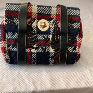 Kate Spade Plaid Satchel in Plaid (colors-black, dark nay, red, off white).
